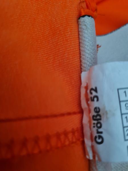 Schnittschutz Latzhose Forsthose Schutzhose Forstschutzhose orange THW gebr.